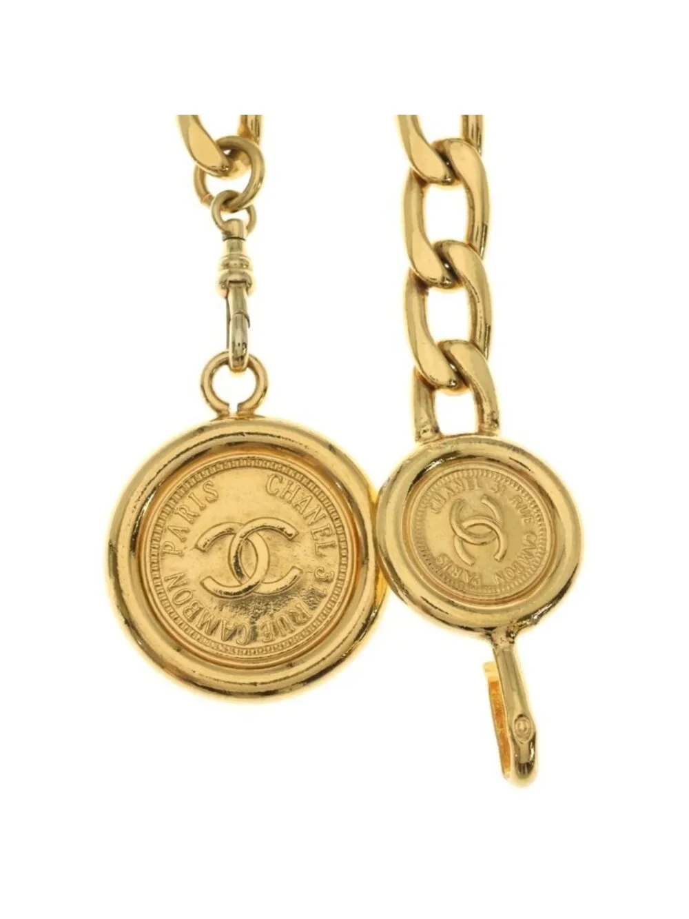 Chanel CC Logo Coin Medal Chain Belt Gold